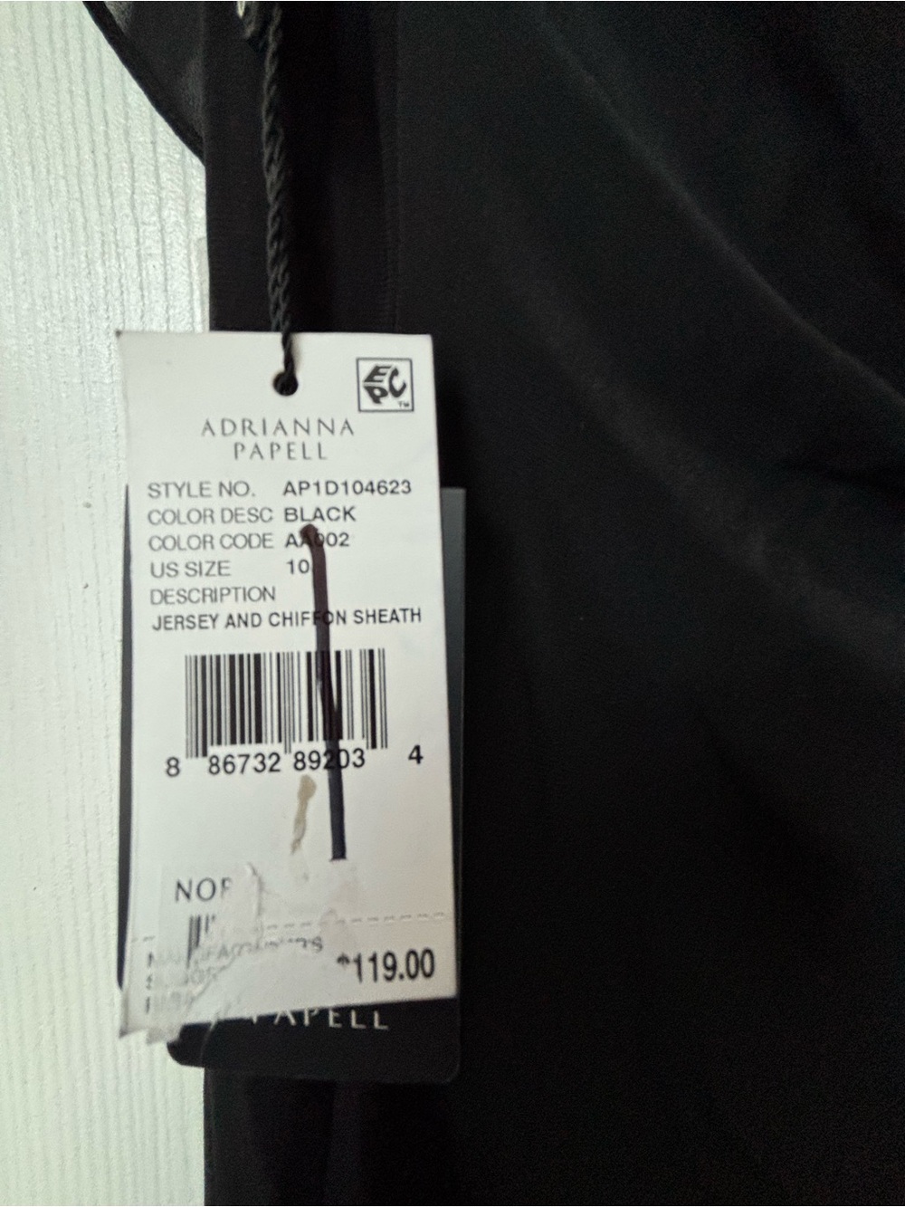 Adrianna Papell Black Midi Dress with Ruffle Cascade - Picture 4 of 4